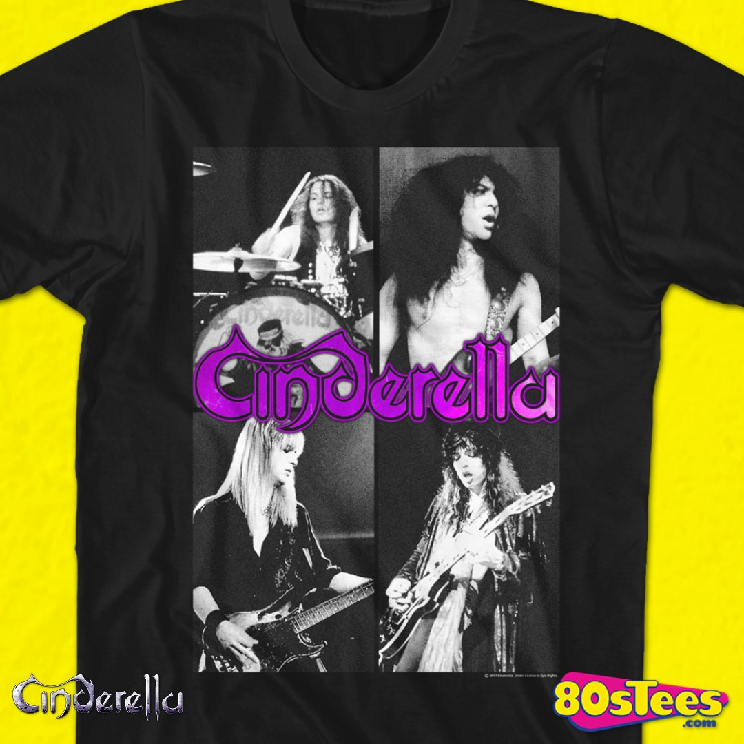 Cinderella Rock Band Tall T-Shirt Rock and Roll Forever Black Tee
